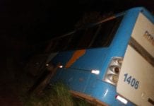 Ônibus com professores despenca de ribanceira na BR 364