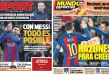 Jornais põem pressão em Messi por virada após 4 x 0 para o PSG