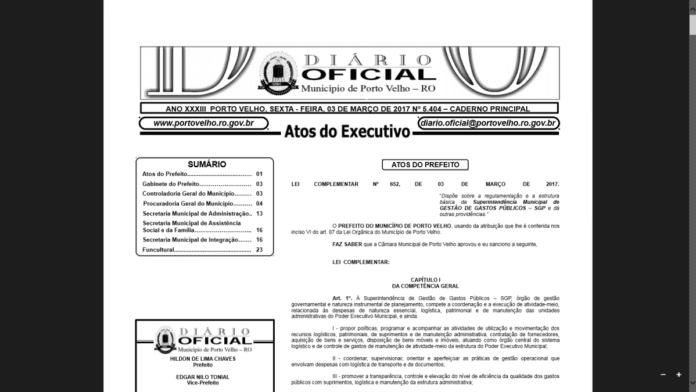 TRANSPARÊNCIA – Mudanças no Diário Oficial facilita trabalho de pesquisa