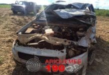 BR-364:Condutor perde controle e capota veículo 3 vezes