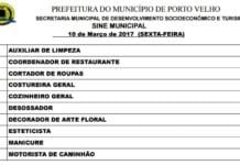 NÃO PERCA – Sine Porto Velho oferta 11 vagas nesta sexta-feira, 10