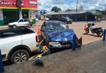 Jovem invade preferencial e causa acidente em avenida de Porto Velho
