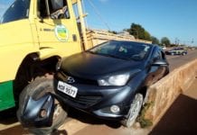 Caminhão atinge violentamente veículos em faixa de pedestre na BR-364
