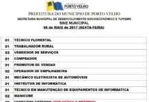 Confira as 48 vagas ofertadas pelo Sine Porto Velho nesta sexta, 05