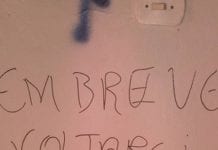 Bandidos furtam escola de música e deixam recado na parede: ‘breve voltarei”