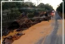 Carreteiro morre afogado após tombar dentro de lagoa na BR-174