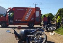 Acidente envolvendo duas motos resulta em duas vítimas