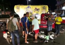IMPRUDÊNCIA: Motociclista avança semáforo e provoca acidente