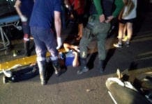 Grave acidente entre moto e carro no bairro Olaria