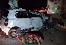 Duas pessoas ficaram feridas em grave acidente na BR-364
