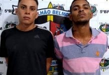Dupla é presa após roubos e agressão a vítima em frente a escola