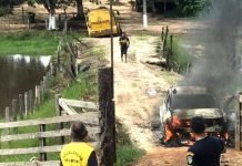 Quadrilha ataca carro-forte na BR-319 com fuzis e explosivos