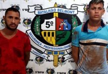 Dupla suspeita de roubos cai dentro de buraco durante fuga