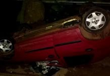 GRAVE: Motorista capota automóvel na BR-364 e foge antes da chegada da polícia