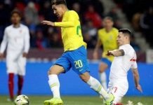 Brasil passa sufoco no 1º tempo, mas vence thecos de virada