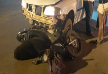 Motorista avança preferencial e atingi mãe e filha que estavam em moto