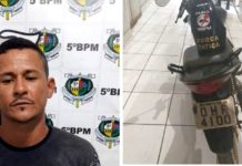 Foragido é preso com moto roubada após tentar enganar equipe da polícia