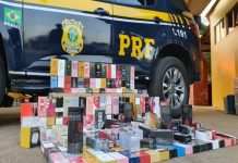 Carga com quase 300 perfumes falsos é apreendida pela PRF na BR-364