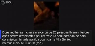 ATO POLÍTICO: Veículo atropela cerca de 20 pessoas e mata duas mulheres