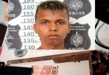 Após atirar na frente de escola, apenado é preso com arma e droga