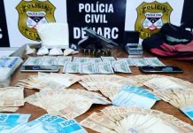 Polícia Civil prende traficante com cocaína, dinheiro, arma de fogo e munições