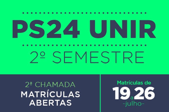 PS UNIR 2024 – Matrículas em 2ª chamada para cursos do 2° Semestre iniciam neste dia 19