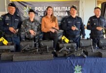 Deputada Gislaine Lebrinha reforça segurança com entrega de armamentos na BR-429