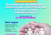 IFRO abre inscrições para curso de qualificação sobre os direitos da criança e do adolescente Cartaz de divulgação do curso gratuito promovido pelo IFRO.