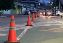 Montagem da estrutura dos 112 anos altera trânsito no entorno do Prédio do Relógio
