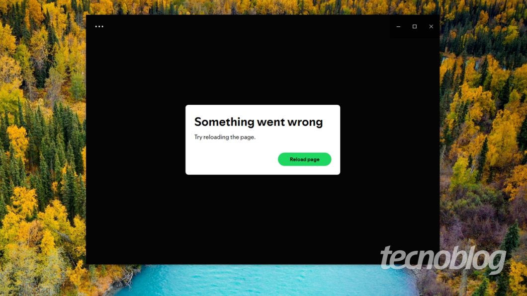 Spotify para Windows com mensagem de erro 