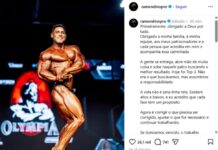 Ramon Dino lamenta 3º lugar no Mr. Olympia: “Não era o que buscávamos”