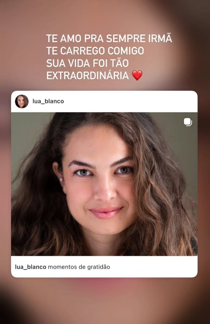 Ana Terra Blanco homenageia Lua Blanco