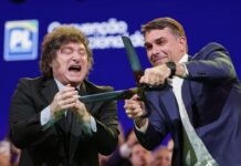 Milei chama Lula de ladrão e declara apoio a Flávio Bolsonaro: “Meu amigo”